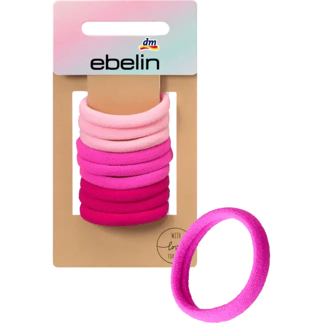 Ebelin Haarelastiekjes Roze Kleurenmix 9 St