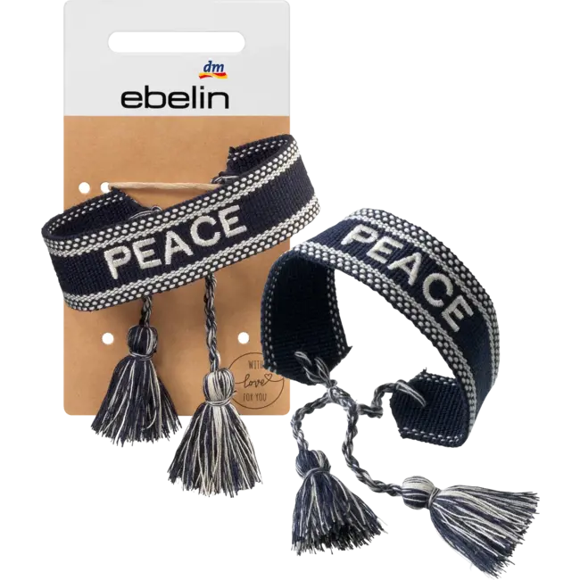 Ebelin Stoffen Armband Peace Verstelbaar 1 St