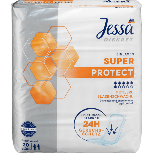 Jessa Discreet Incontinentie Inlegkruisjes Super Protect 20st
