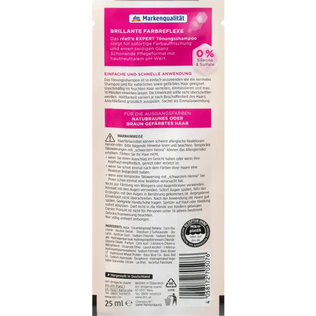 Réell‘E Expert Tintshampoo 6.7 Macadamiabruin 25 ml