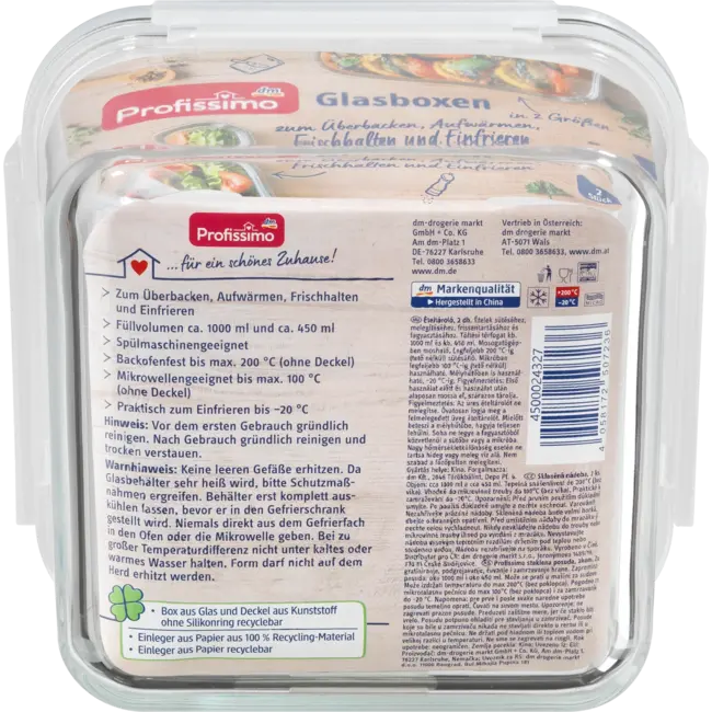 Profissimo Glazen Bakjes Set Van 2