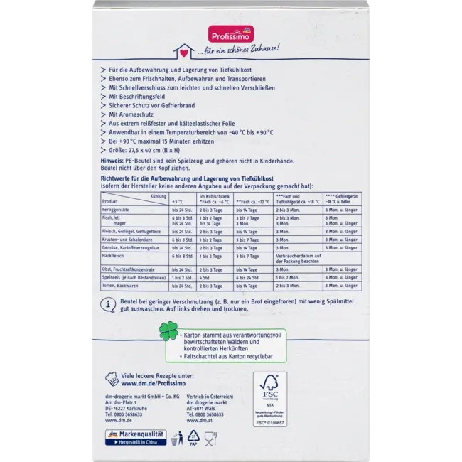 Profissimo Diepvrieszakken 5L Snelsluiting 6 St