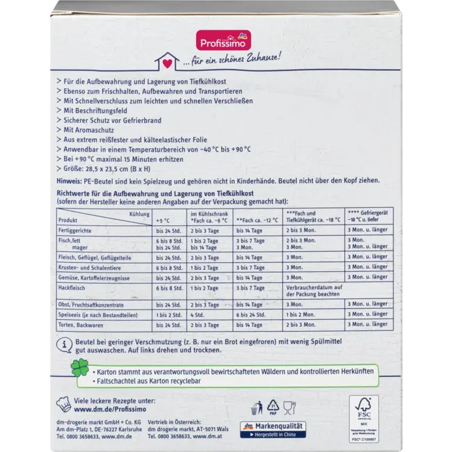 Profissimo Diepvrieszakken 3 L Snelsluiting 10 St