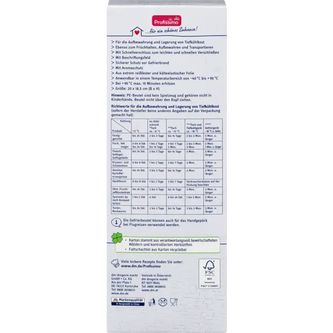 Profissimo Diepvrieszakken 1 L Snelsluiting 15 St