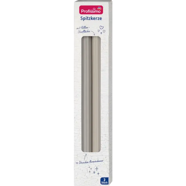 Profissimo Spitse Kaarsen Groef Taupe 2 St