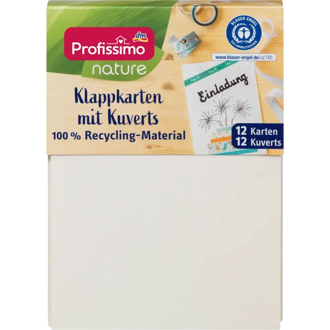 Profissimo Nature Vouwkaartenset Met Enveloppen Van Gerecycled Materiaal 12 St