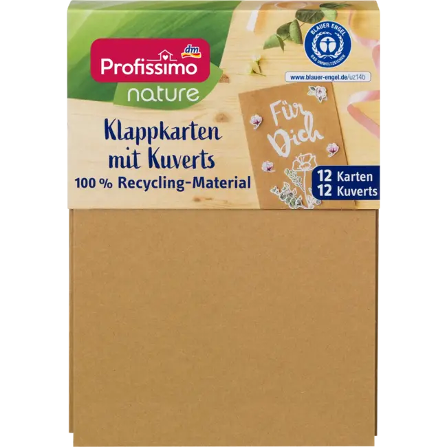 Profissimo Nature Vouwkaartenset Met Enveloppen Van Gerecycled Materiaal 12 St