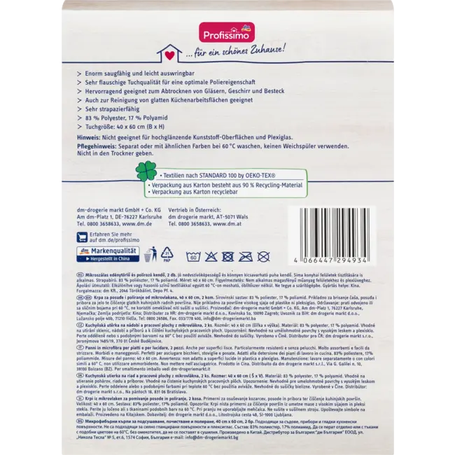 Profissimo Microvezel Servies- En Poetsdoeken 2 St