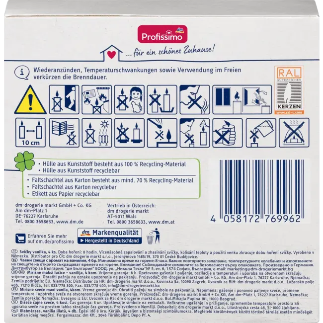 Profissimo Geurlichten Vanille Groot PC 4 St