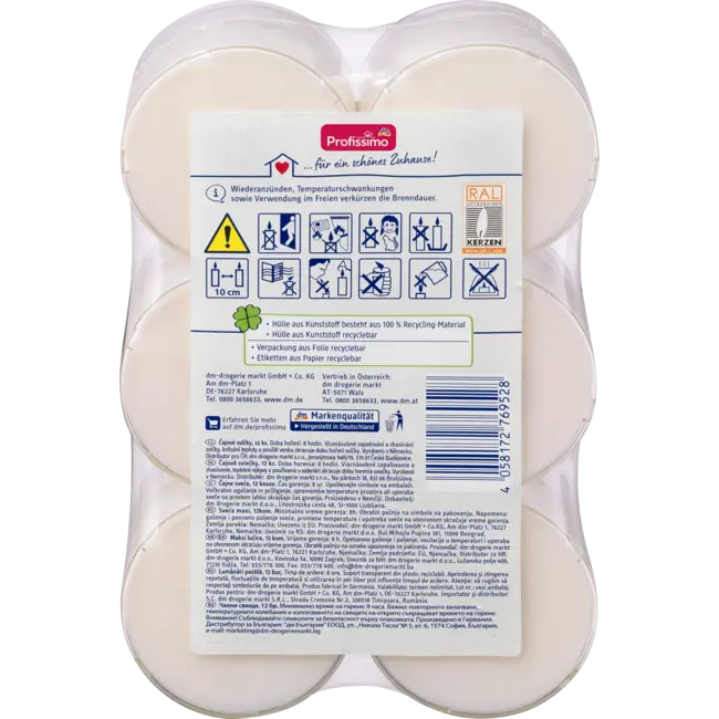 Profissimo Theelichten 8h Grote PC 12 St
