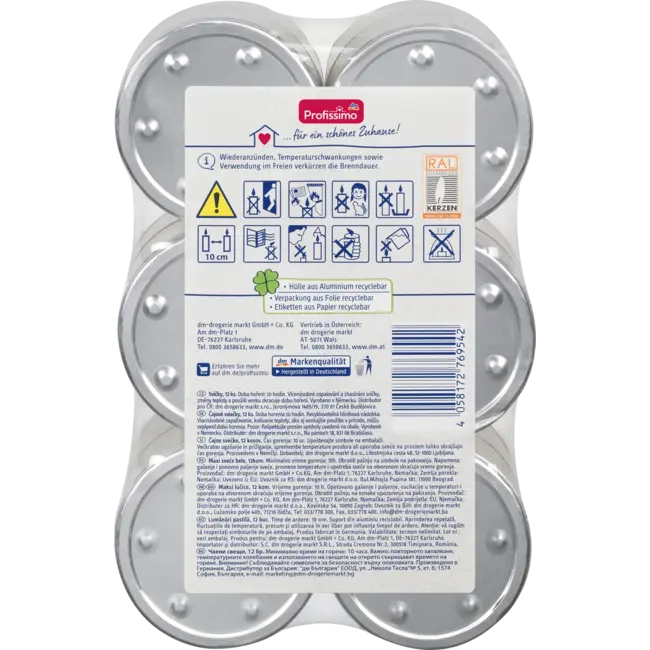 Profissimo Theelichten Groot Alu 12 St