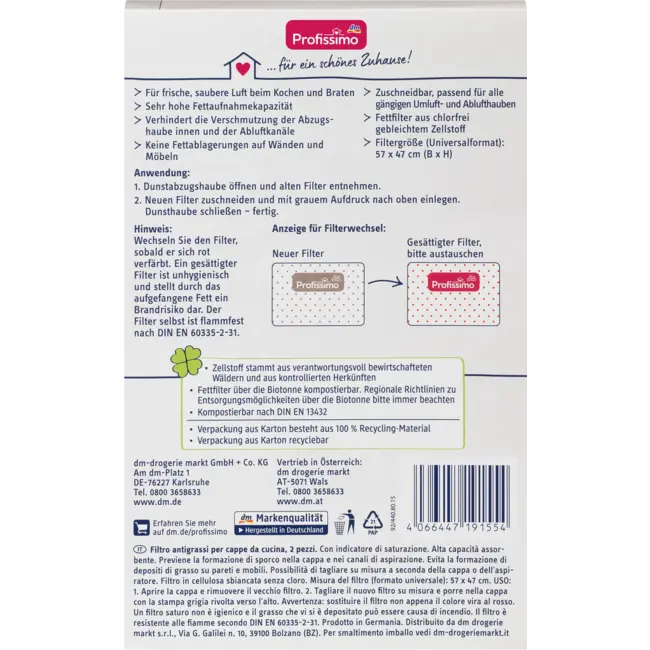 Profissimo Vetfilter Afzuigkappen 2 St