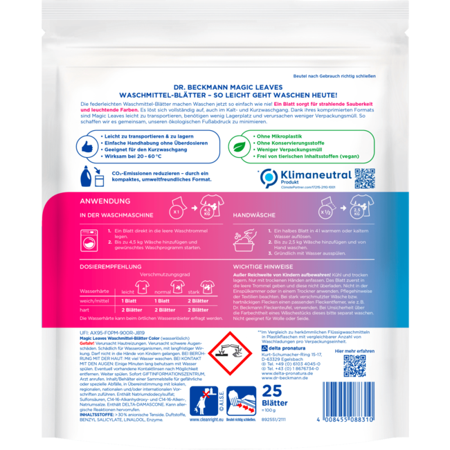 Dr. Beckmann Magic Leaves Wasmiddel Bladeren Gekleurde Was 25 Wl