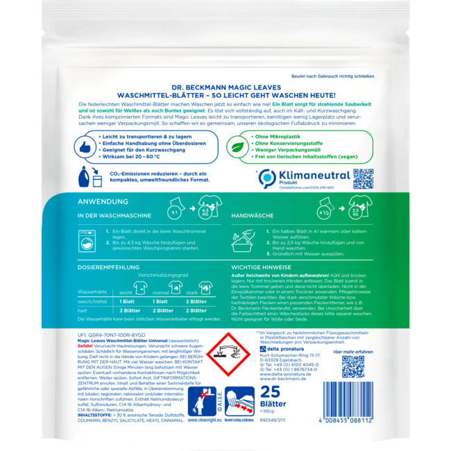 Dr. Beckmann Magic Leaves Wasmiddel Bladeren Universeel 25 Wl