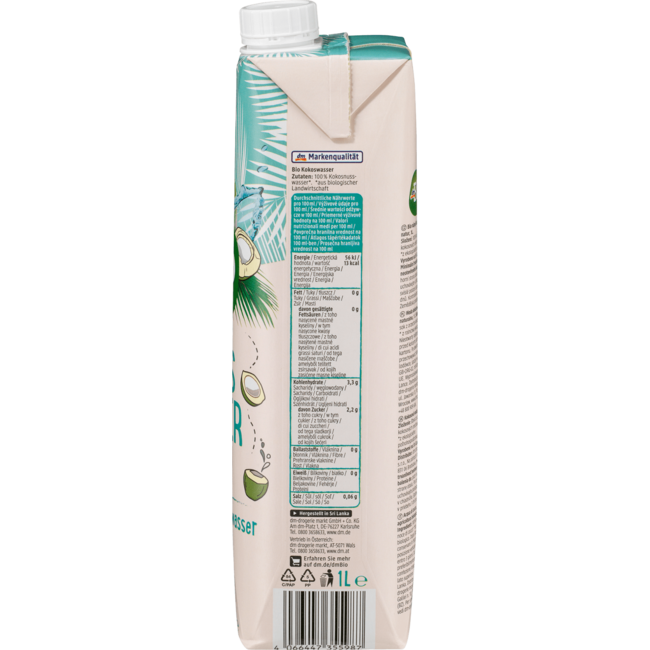 dmBio 100% Kokoswater Naturel 1 l