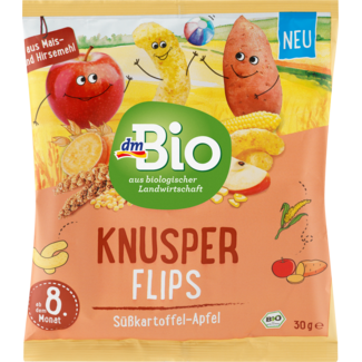 Dmbio dmBio Babysnack Knapperige Flips Zoete Aardappel-Appel