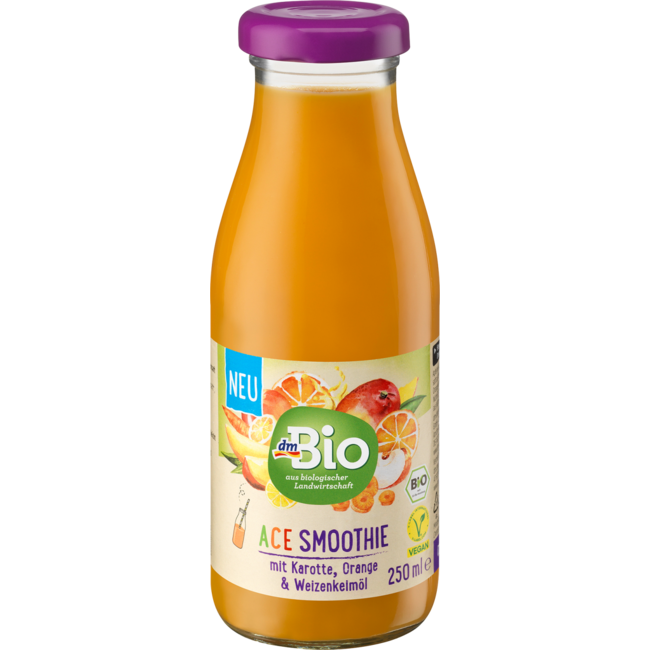 dmBio Smoothie ACE Wortel, Sinaasappel & Tarwekiemolie 250 ml