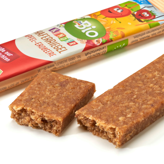 dmBio Kinder Fruitreep Haver Appel-Aardbei Vanaf 3 Jaar 30 g