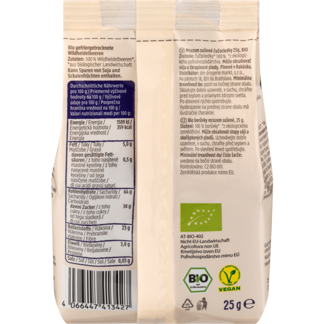 dmBio Gedroogd Fruit Bosbessen Gevriesdroogd 25 g