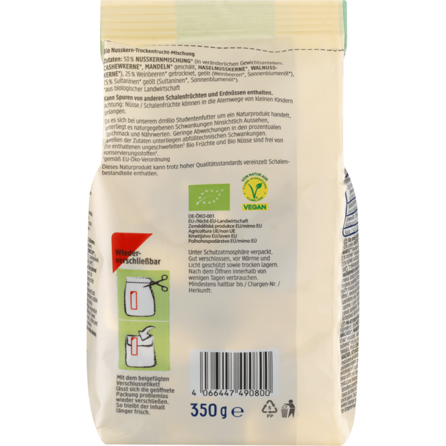 dmBio Noten- & Gedroogd Fruitmix Studentenvoer 350 g