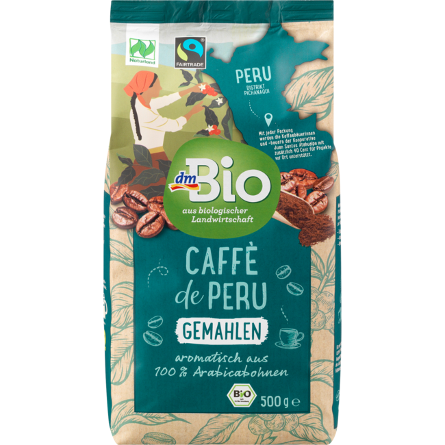 dmBio Gemalen Koffie Caffè De Peru 500 g