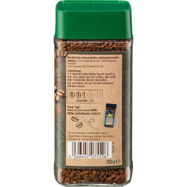 dmBio Oplos Koffie Classic 100 g