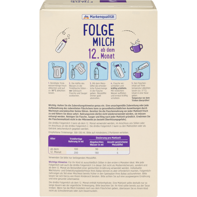 dmBio Opvolgmelk 3 Vanaf De 12e Maand 500 g