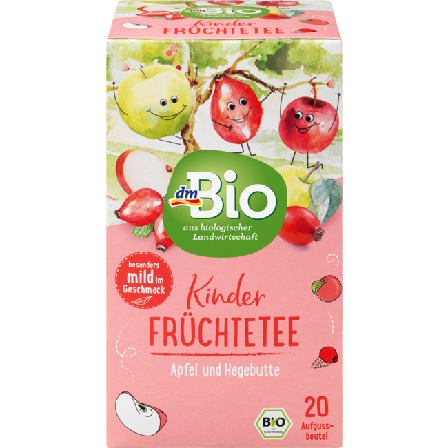 dmBio Kinder Vruchtenthee Met Appel & Rozenbottel (20 Zakjes) 40 g