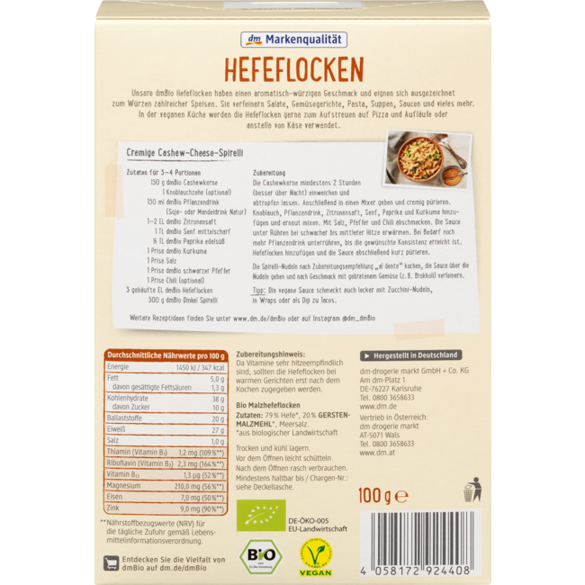 dmBio Gistvlokken Op Basis Van Mout 100 g