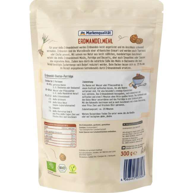 dmBio Aardamandelmeel Glutenvrij 300 g