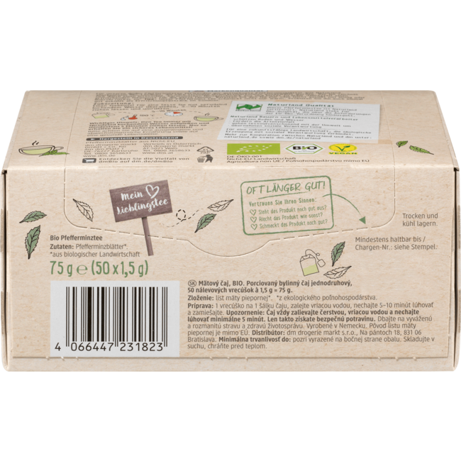 dmBio Kruidenthee Pepermunt (50 Zakjes) 75 g