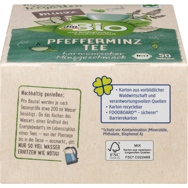 dmBio Kruidenthee Pepermunt (50 Zakjes) 75 g