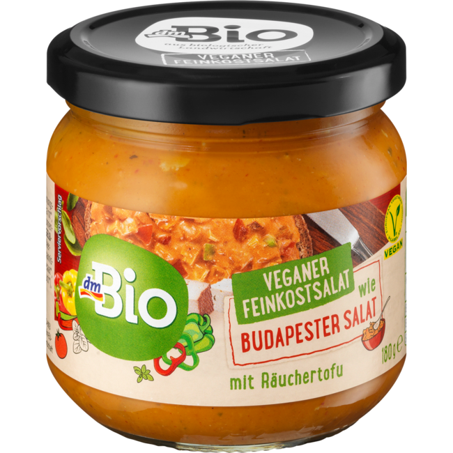dmBio Veganistisch Delicatessensalade Zoals Boedapest Salade Met Gerookte Tofu 180 g