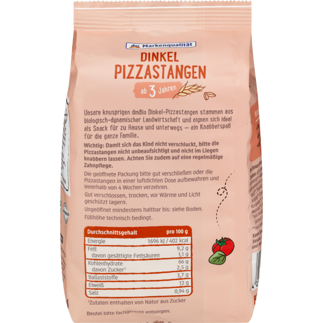 dmBio Kindersnack Speltpizzasticks Vanaf 3 Jaar 80 g