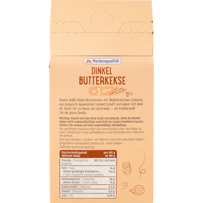 dmBio Kindersnack Spelt Boterkoekje Vanaf 3 Jaar 125 g