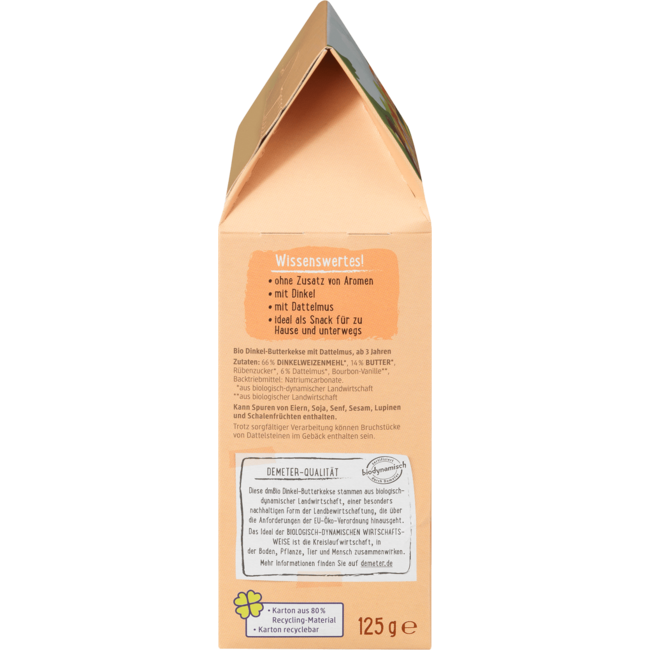 dmBio Kindersnack Spelt Boterkoekje Vanaf 3 Jaar 125 g