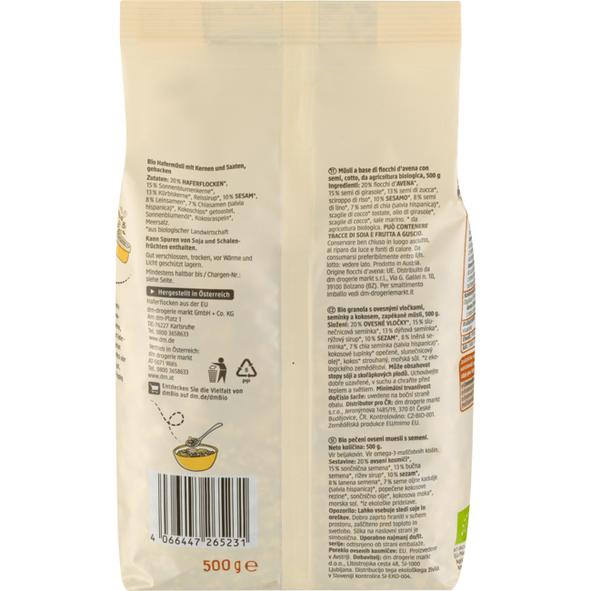 dmBio Pitten & Zaden Granola 500 g