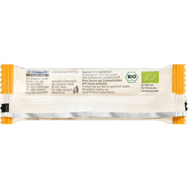 dmBio Krokante Pinda Reep 30 g