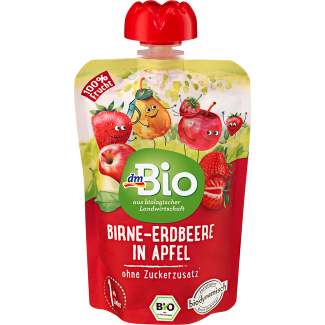 dmBio Knijpfruit Peer-Aardbei In Appel Vanaf 1 Jaar 100 g