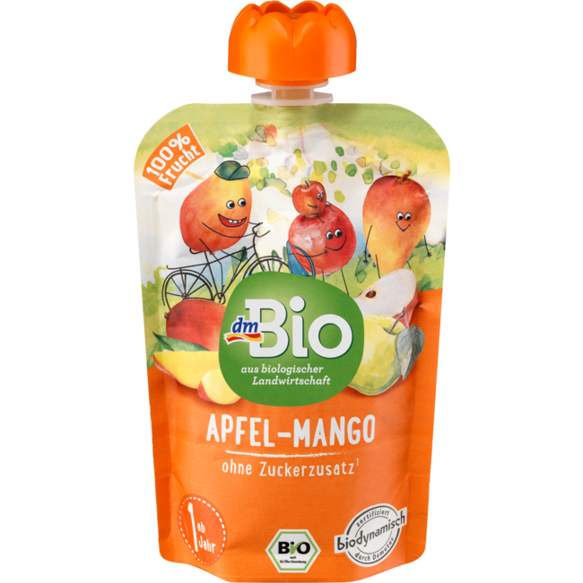 dmBio Knijpfruit Appel-Mango Vanaf 1 Jaar 100 g