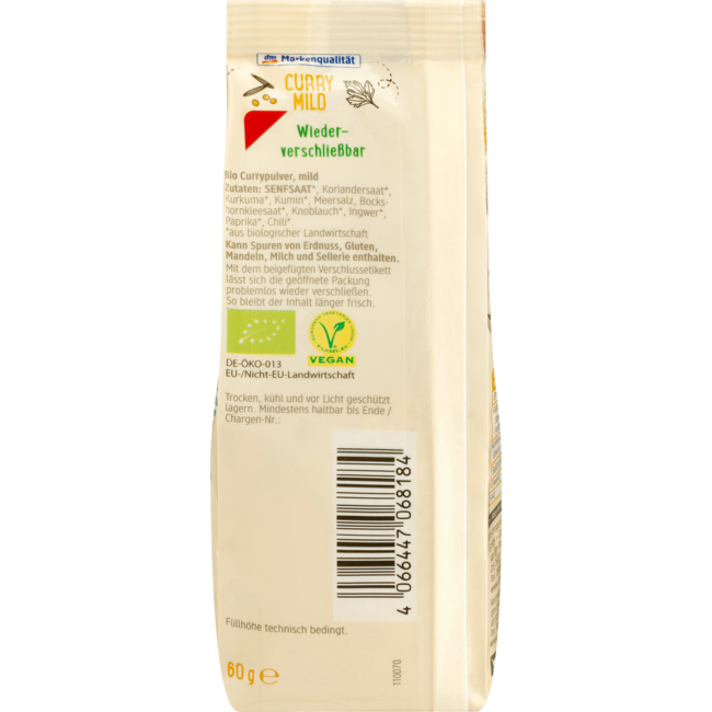 dmBio Milde Currypoeder 60 g