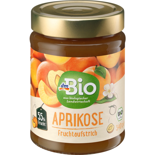 dmBio Fruitspread Abrikoos 55% Fruit 340 g