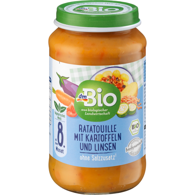 dmBio Menu Ratatouille Met Aardappelen & Linzen Vanaf 8 Maanden 220 g