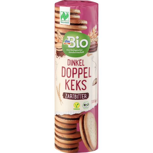 dmBio Spelt Dubbele Koekjes Pure Chocolade 330 g