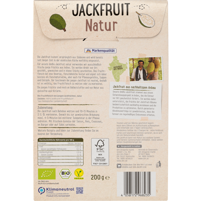 dmBio Jackfruit Naturel 200 g
