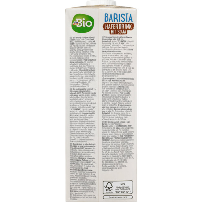 dmBio Barista Haverdrink Met Soja 1 l