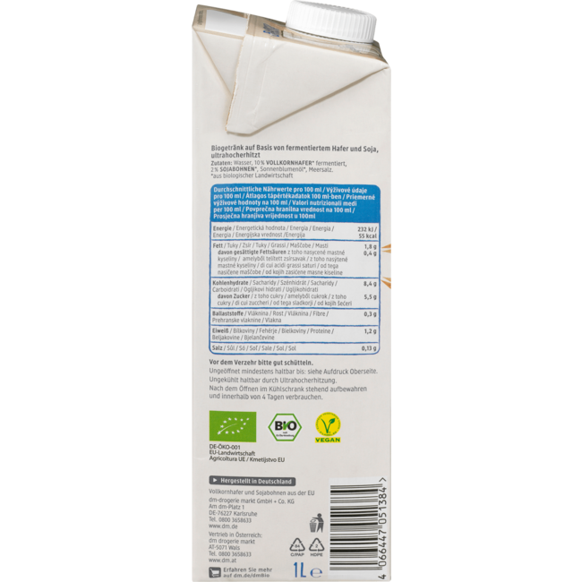 dmBio Barista Haverdrink Met Soja 1 l