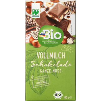 Dmbio dmBio Volle Melk Chocoladereep Hele Hazelnoot