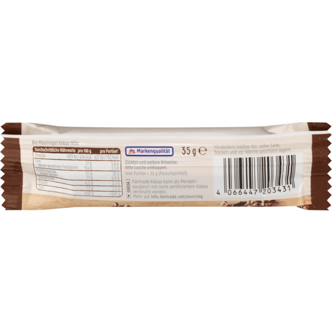 dmBio Mueslireep Haver Cacao Met Cacao Nibs 35 g
