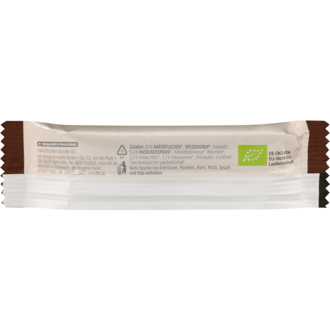 dmBio Mueslireep Haver Cacao Met Cacao Nibs 35 g